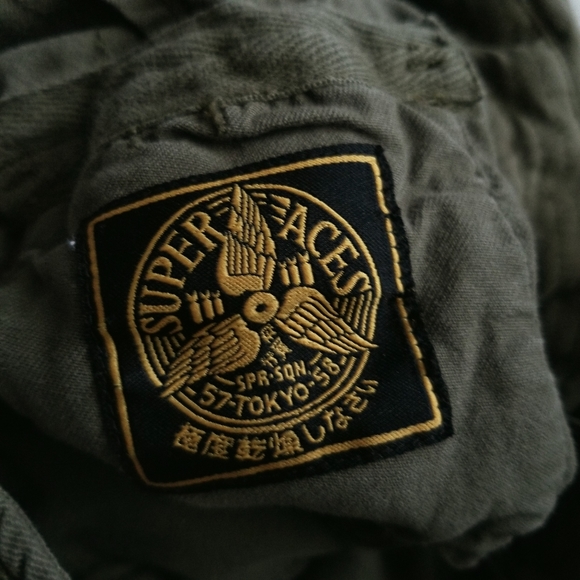 SUPERDRY JPN Black Label 7605 Division Super Aces Military Khaki Button Down M - Picture 8 of 16